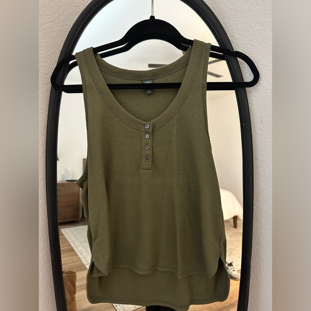 Wild Fable green waffle tank. Size large.